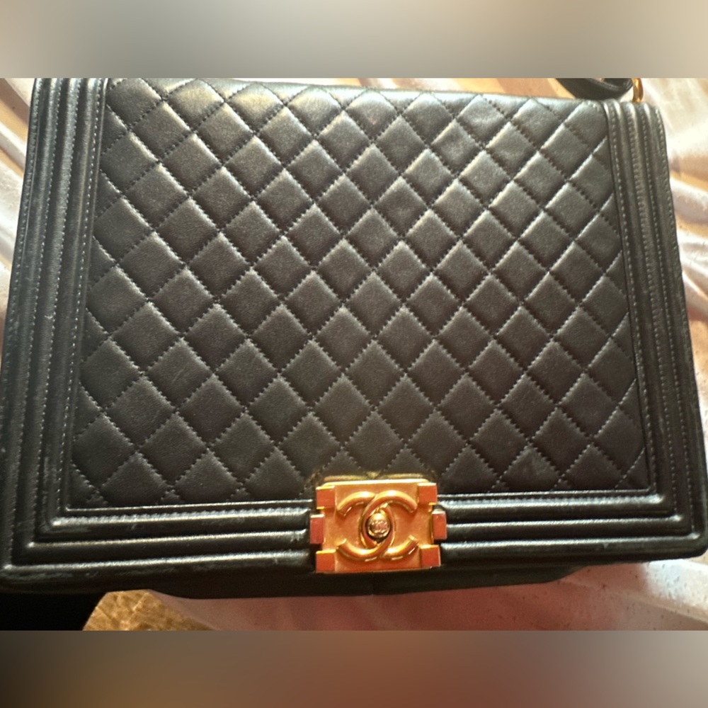 Authentic Chanel large boy bag